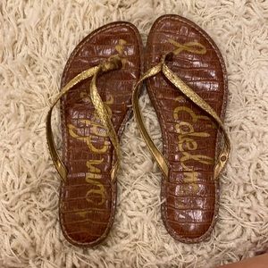 Gently used gold Sam Edelman flip flops